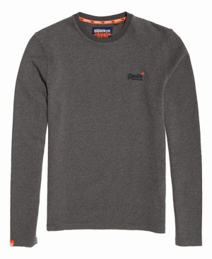 Superdry Orange Label Textured Hosszú Ujjú Férfi Pólók Szürke | PKSHG5867